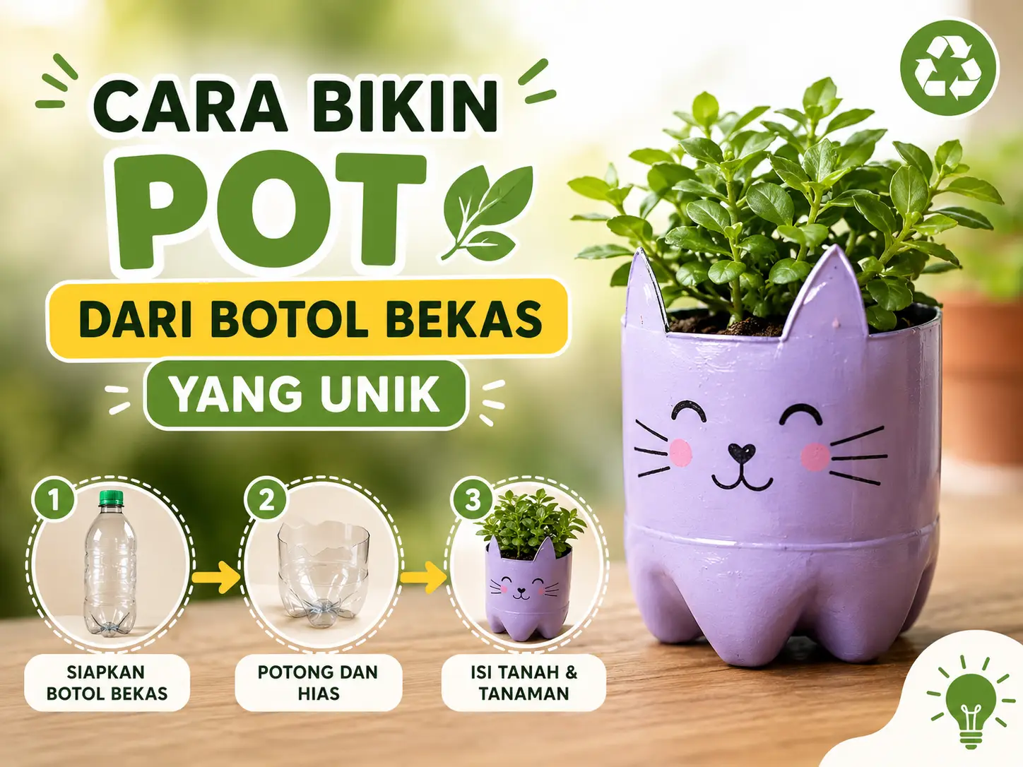 Cara bikin pot dari botol bekas yang unik