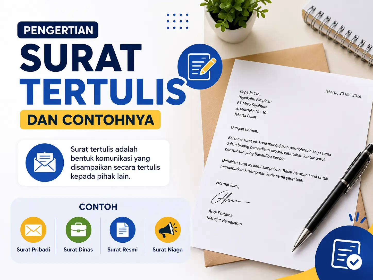 Pengertian surat tertulis dan contohnya